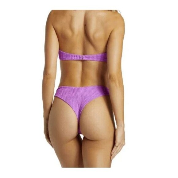 Billabong Size Medium Bikini Bottom Purple Summer High Tanga Skimpy Coverage NEW - Picture 3 of 11